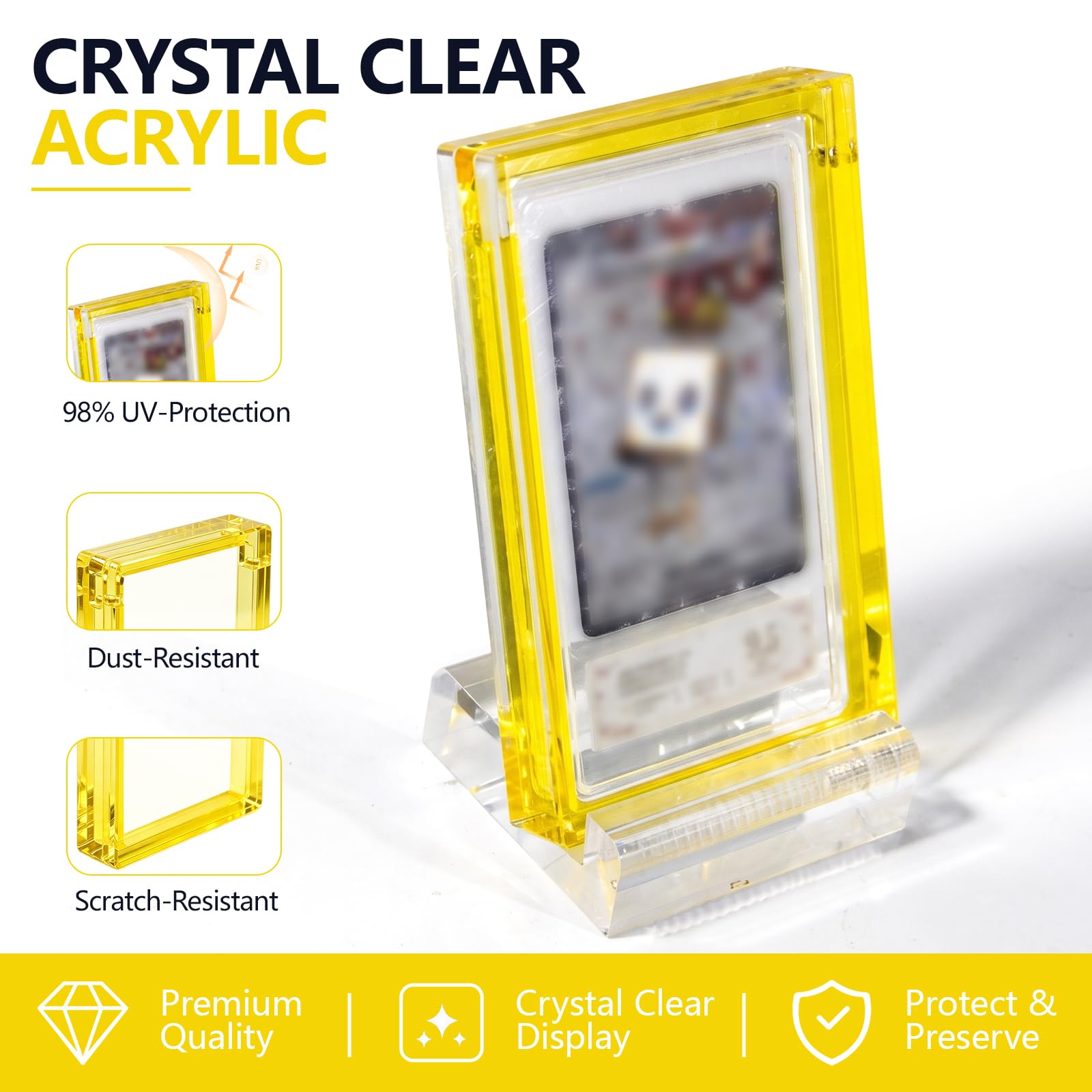 PSA Graded Card Display Frame with Strong Magnetic, 8+8+8mm Thick